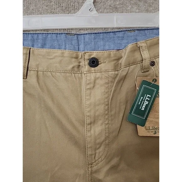 LL Bean Lakewashed Stretch Khaki Pants Men 36x30 Heritage Khaki Straight Leg NEW - Picture 4 of 9